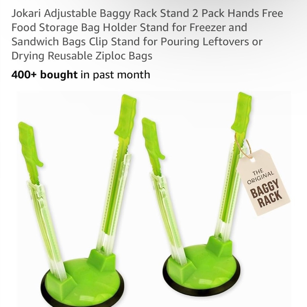 Green Baggy Rack Stand for Food Storage